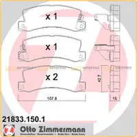 ZIMMERMANN Bremsbel&auml;ge Bremskl&ouml;tze f&uuml;r Toyota Avensis Camry Carina Celica hinten