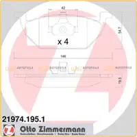 ZIMMERMANN Bremsbel&auml;ge Bremskl&ouml;tze f&uuml;r Audi A3 TL Toledo Octavia VW Bora vorne