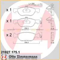 ZIMMERMANN Bremsbel&auml;ge Bremskl&ouml;tze + Wako f&uuml;r Fiat Brava Bravo Marea Punto vorne