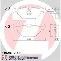ZIMMERMANN Bremsbel&auml;ge Bremsbelagsatz f&uuml;r BMW 3er E36 316i E46 Z4 E85 E86 hinten