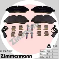 ZIMMERMANN Bremsbel&auml;ge + Wako FORD TRANSIT ab 08.2013 mit Doppelbereifung vorne