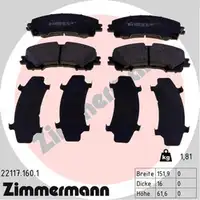 ZIMMERMANN Bremsbel&auml;ge Bremskl&ouml;tze f&uuml;r INFINITI Q50 NISSAN X-TRAIL (T32_) vorne