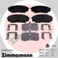 ZIMMERMANN Bremsbel&auml;ge KIA SORENTO III (UM) 2.4 GDI 3.3 2.0 CRDi 2.2 CRDi vorne