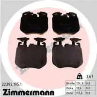 ZIMMERMANN Bremsbel&auml;ge f&uuml;r BMW 5er G30 G31 6er G32 7er G11 G12 19 Zoll vorne