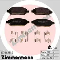 ZIMMERMANN Bremsbel&auml;ge + Warnkontakt OPEL KARL 1.0 75 PS + 1.0 LPG 73 PS vorne