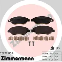 ZIMMERMANN Bremsbel&auml;ge f&uuml;r FIAT TIPO (356_) 1.4 95 / 120 PS + 1.6 110 PS vorne