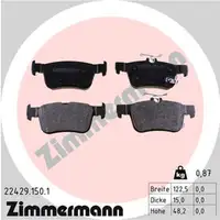 ZIMMERMANN Bremsscheiben + Bremsbel&auml;ge HONDA CIVIC X 1.0 VTEC + 1.5 VTEC hinten
