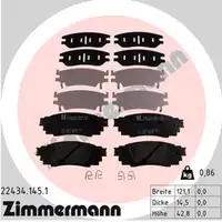 ZIMMERMANN Bremsbel&auml;ge Bremskl&ouml;tze f&uuml;r LEXUS RX (_L2_) TOYOTA C-HR (_X1_) hinten