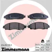 ZIMMERMANN Bremsbel&auml;ge NISSAN Navara D23 RENAULT Alaskan vorne 22439.170.1