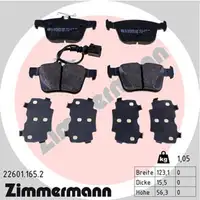 ZIMMERMANN Bremsbel&auml;ge + Wako AUDI RS3 (8VA) 1KX,2EE + TTRS (FV) 2EE,1KX hinten