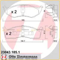 ZIMMERMANN Bremsen Bremsscheiben + Bremsbel&auml;ge f&uuml;r Chrysler Voyager III vorne