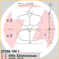 ZIMMERMANN Bremsbel&auml;ge Bremsbelagsatz + Wako Alfa Romeo Spider GTV vorne