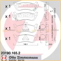 ZIMMERMANN Bremsbel&auml;ge Bremsbelagsatz + Wako Mercedes W163 230/320 270CDI hinten