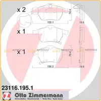 ZIMMERMANN Bremsbel&auml;ge Bremsbelagsatz f&uuml;r Saab 9-3 (YS3D) 9-5 (YS3E) vorne