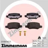 ZIMMERMANN rd:z Bremsbel&auml;ge MERCEDES A B KLASSE W168 W169 W245 VANEO 414 hinten