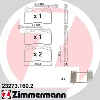 ZIMMERMANN Bremsbel&auml;ge Bremsbelagsatz + Wako Alfa Romeo 156 Sportwagon GT vorne