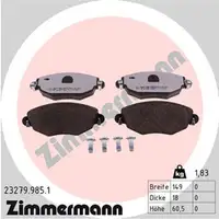 ZIMMERMANN rd:z Bremsbel&auml;ge f&uuml;r FORD MONDEO III MK3 JAGUAR X-TYPE (X400) vorne