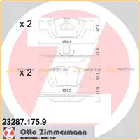 ZIMMERMANN Bremsbel&auml;ge Bremsbelagsatz f&uuml;r BMW 3er E36 E46 Z3 E36 Z4 E85 vorne