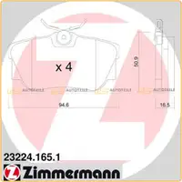 ZIMMERMANN Bremsbel&auml;ge Bremsbelagsatz f&uuml;r VW Transporter T4 15 Zoll vorne