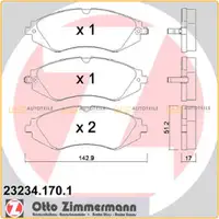 ZIMMERMANN Bremsbel&auml;ge Bremsbelagsatz f&uuml;r Chevrolet Daewoo Lacetti Nubira vorne