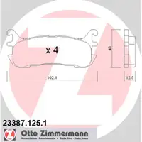 ZIMMERMANN Bremsbel&auml;ge MAZDA 323 V (BA) MX-5 I (NA) II (NB) bis 02.2002 hinten