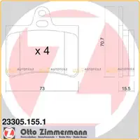 ZIMMERMANN Bremsbel&auml;ge Bremsbelagsatz Citroen C5 I (DC DE) II (RC RE) hinten