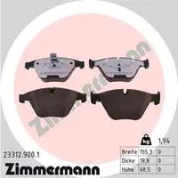 ZIMMERMANN rd:z Bremsbel&auml;ge f&uuml;r BMW E82 1M E92 E93 M3 / GTS E60/61 E6364 vorne