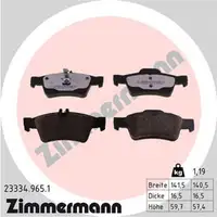ZIMMERMANN rd:z Bremsbel&auml;ge MERCEDES C218 C219 W211 W212 W220 W221 R230 vorne