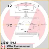 ZIMMERMANN Bremsbel&auml;ge Bremsbelagsatz f&uuml;r Jeep Grand / Cherokee II hinten