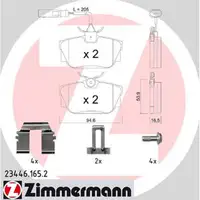 ZIMMERMANN Bremsbel&auml;ge + Wako f&uuml;r FORD GALAXY SEAT ALHAMBRA VW SHARAN T4 hinten