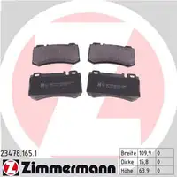 ZIMMERMANN Bremsbel&auml;ge Mercedes C219 W211 S211 W220 C216 R230 R199 hinten