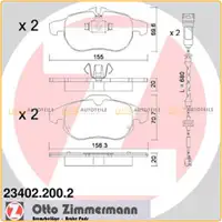 ZIMMERMANN Bremsbel&auml;ge Bremsbelagsatz + Wako f&uuml;r Opel Signum Vectra C vorne