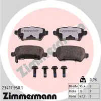 ZIMMERMANN rd:z Bremsbel&auml;ge KIA CEE'D JD OPEL ASTRA G H MERIVA A ZAFIRA A hinten
