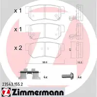 ZIMMERMANN Bremsbel&auml;ge Bremskl&ouml;tze f&uuml;r Hyundai Getz Santa Fe Sonata Trajet hinten