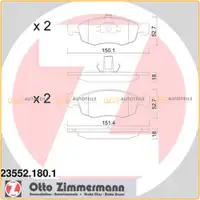 ZIMMERMANN Bremsbel&auml;ge Bremskl&ouml;tze f&uuml;r Fiat Doblo Palio Punto Siena Strada vorne