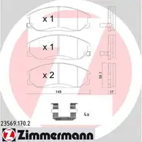 ZIMMERMANN Bremsbel&auml;ge Bremsbelagsatz f&uuml;r Hyundai H-1 Santa Fe I II Trajet vorne