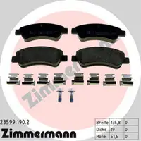 ZIMMERMANN Bremsscheiben + Bremsbel&auml;ge CITROEN BERLINGO PEUGEOT PARTNER vorne