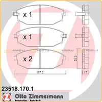 ZIMMERMANN Bremsbel&auml;ge HYUNDAI GALLOPER I II MITSUBISHI GALLOPER (JK-01) vorne