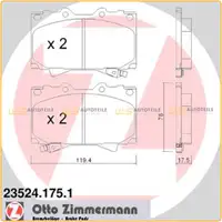 ZIMMERMANN Bremsbel&auml;ge Bremsbelagsatz f&uuml;r Toyota Land Cruiser 4.7 4.2TD vorne