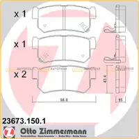 ZIMMERMANN Bremsbel&auml;ge Bremsbelagsatz Daewoo Korando Musso Rexton hinten