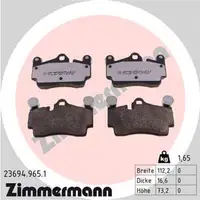 ZIMMERMANN rd:z Bremsbel&auml;ge AUDI Q7 4LB PORSCHE CAYENNE 9PA VW TOUAREG 7L hinten
