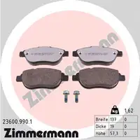 ZIMMERMANN rd:z Bremsbel&auml;ge CITROEN f&uuml;r FIAT LANCIA PEUGEOT mit ESP vorne
