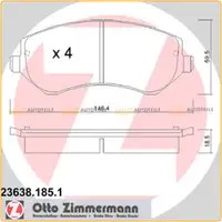 ZIMMERMANN Bremsen Kit Bremsscheiben + Bremsbel&auml;ge f&uuml;r Chrysler Voyager IV vorne