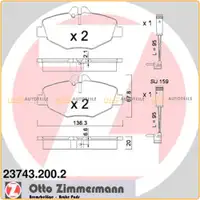 ZIMMERMANN Bremsbel&auml;ge Bremsbelagsatz + Wako Mercedes E-Klasse W211 S211 vorne