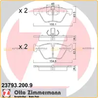 ZIMMERMANN Bremsbel&auml;ge Bremskl&ouml;tze f&uuml;r BMW 5er E60 E61 520-525i 520d 525d vorne