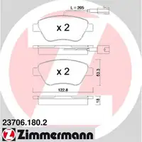 ZIMMERMANN Bremsen Bremsscheiben + Bremsbel&auml;ge + Wako f&uuml;r Fiat Bravo Qubo vorne