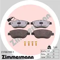 ZIMMERMANN rd:z Bremsbel&auml;ge + Wako ABARTH CITROEN FIAT LANCIA OPEL PEUGEOT vorne