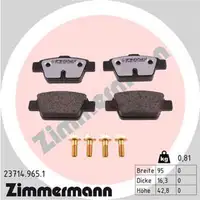 ZIMMERMANN rd:z Bremsbel&auml;ge ALFA ROMEO MITO FIAT BRAVO STILO LANCIA DELTA hinten