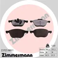 ZIMMERMANN rd:z Bremsbel&auml;ge FORD C-MAX FOCUS KUGA MAZDA 3 5 VOLVO C30 C70 vorne