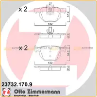 ZIMMERMANN Bremsbel&auml;ge Bremskl&ouml;tze f&uuml;r BMW 5er E60 E61 6er E63 E64 630i hinten